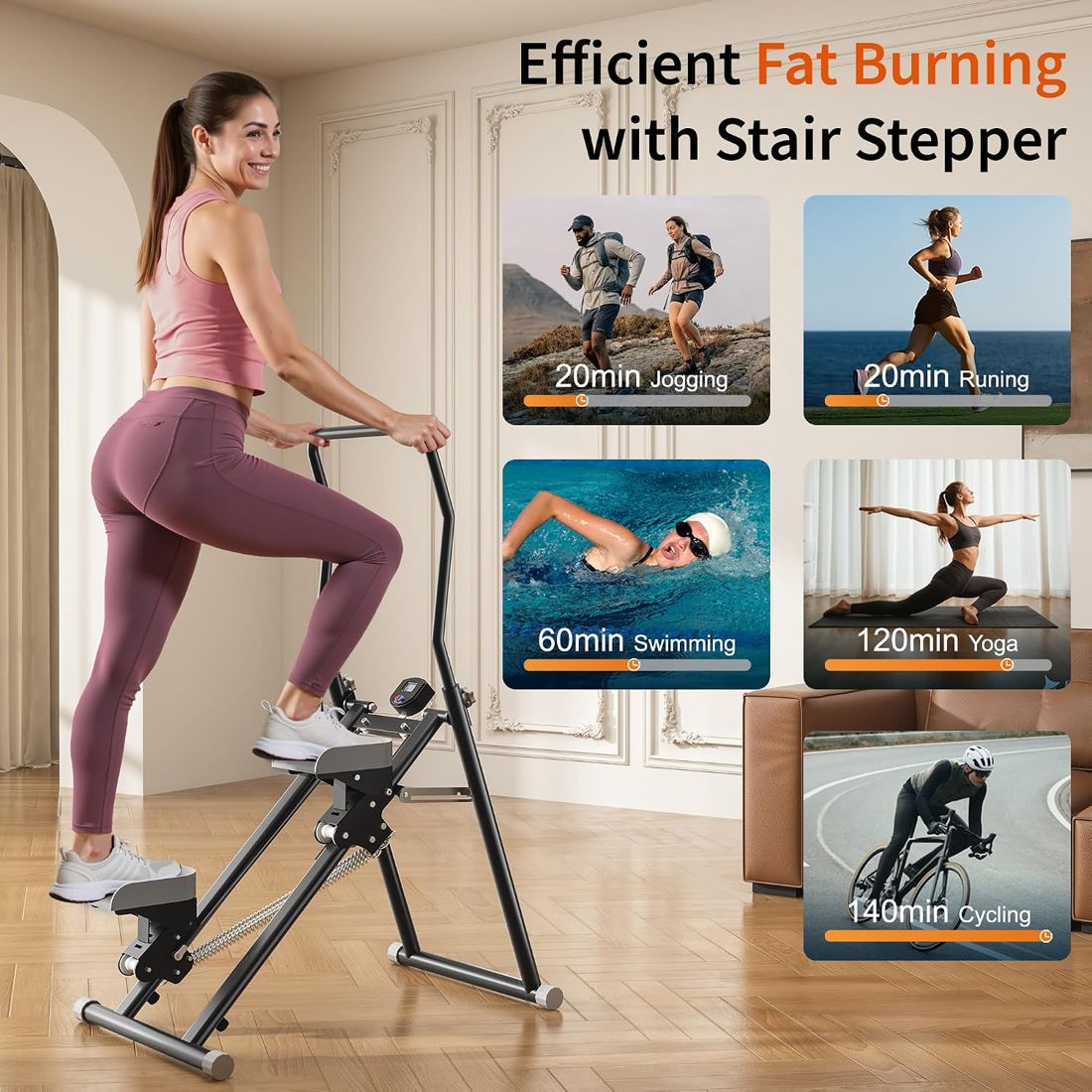 Heavy-Duty Stair Stepper with Handlebar view 3