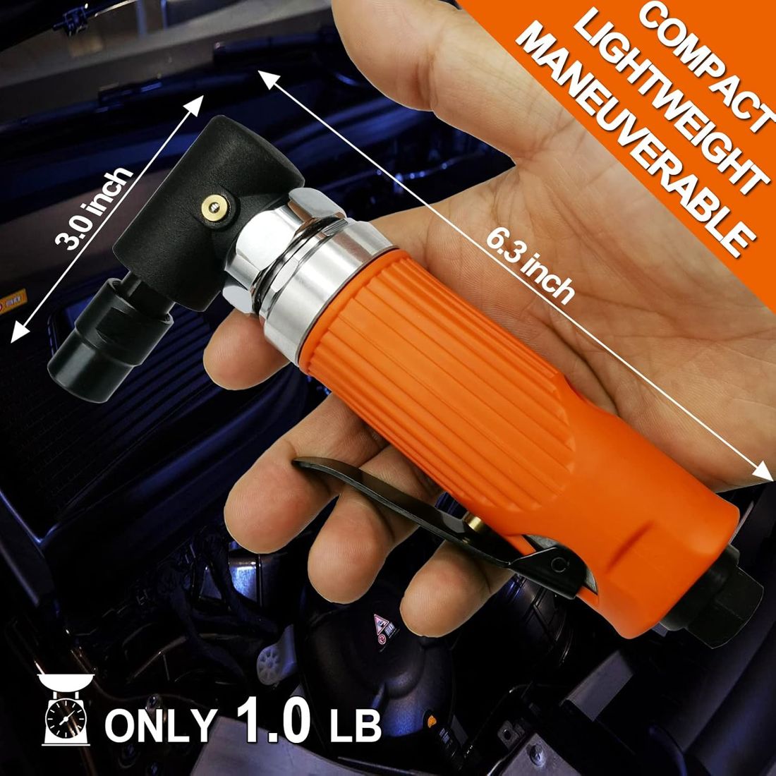 Mini Air Die Grinder Kit, Right Angle view 3