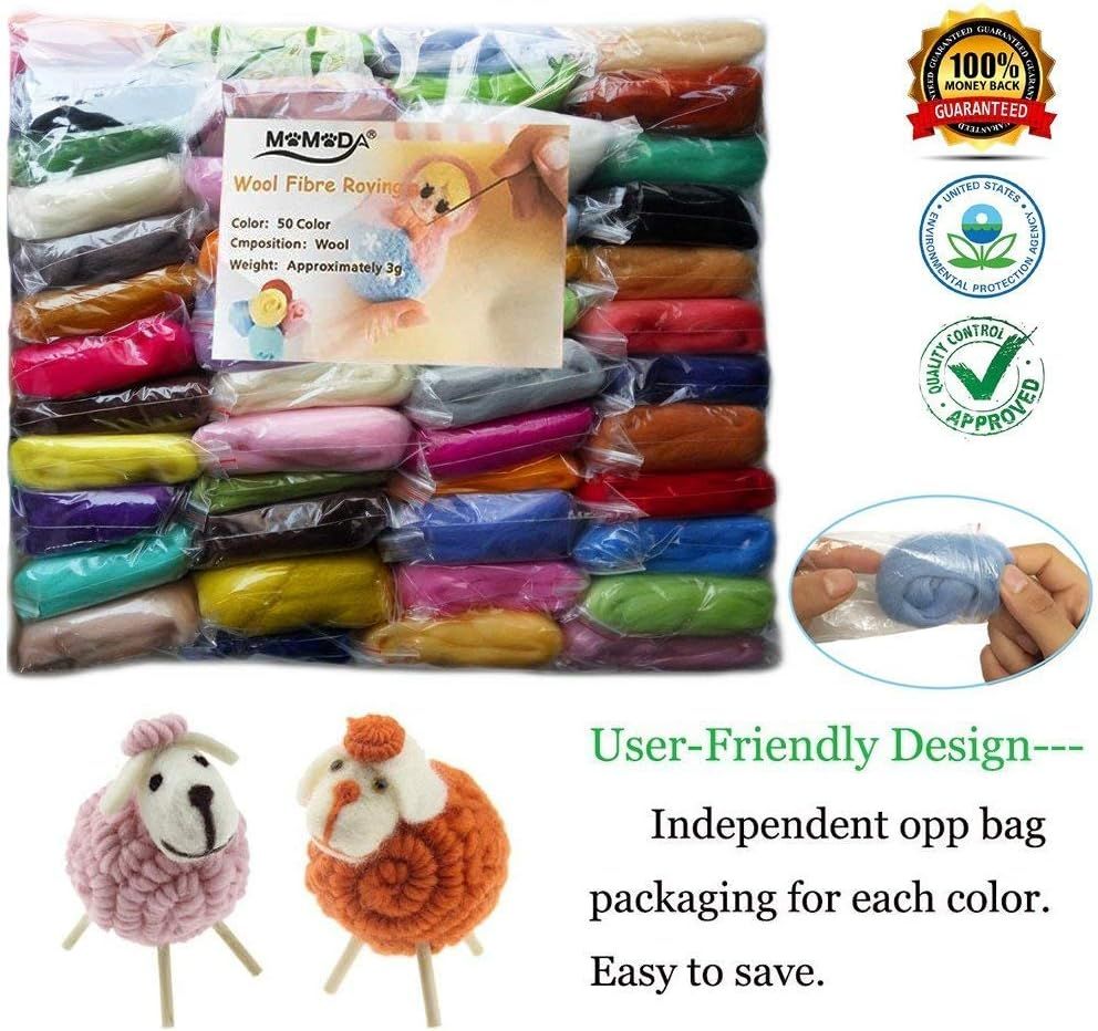 Needle Felting Wool Roving, 50 Colors view 2