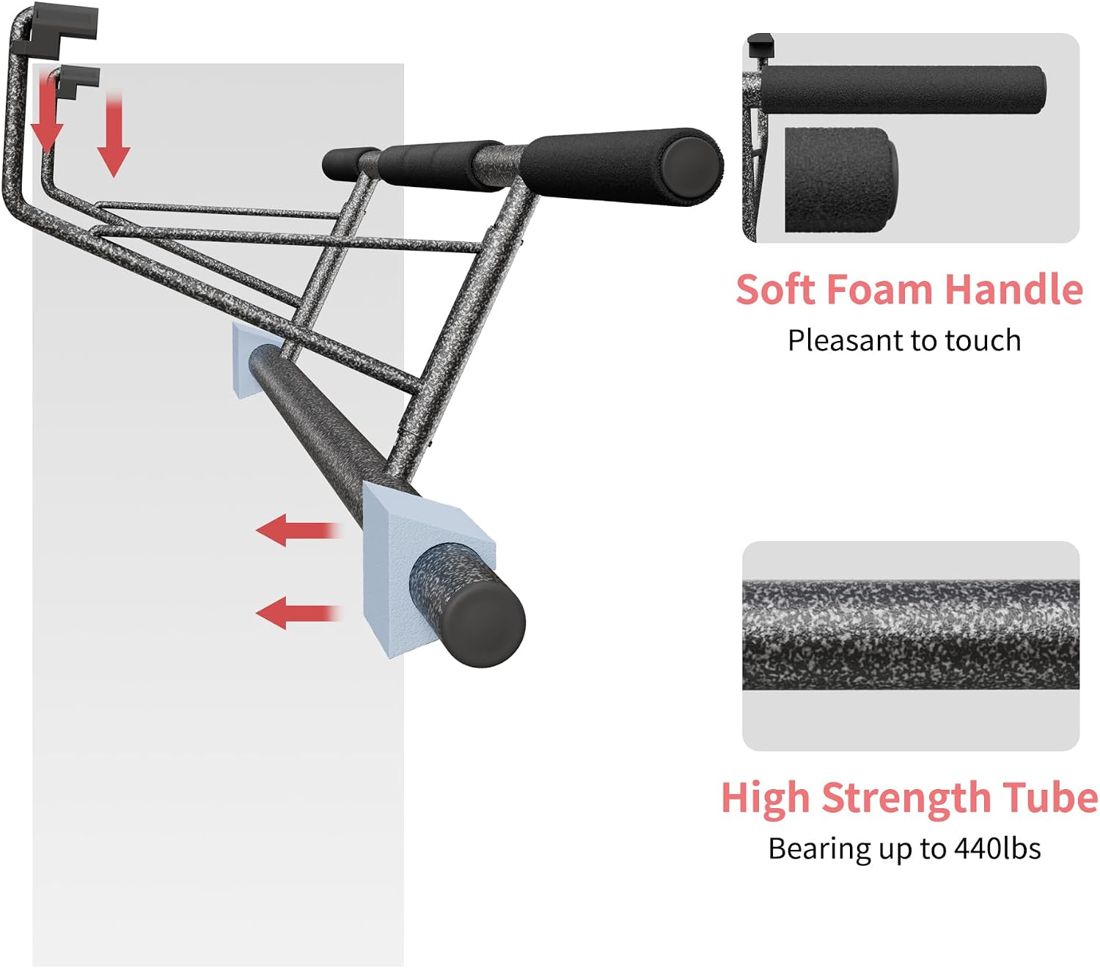 No-Screw Heavy-Duty Doorway Pull-Up Bar view 4