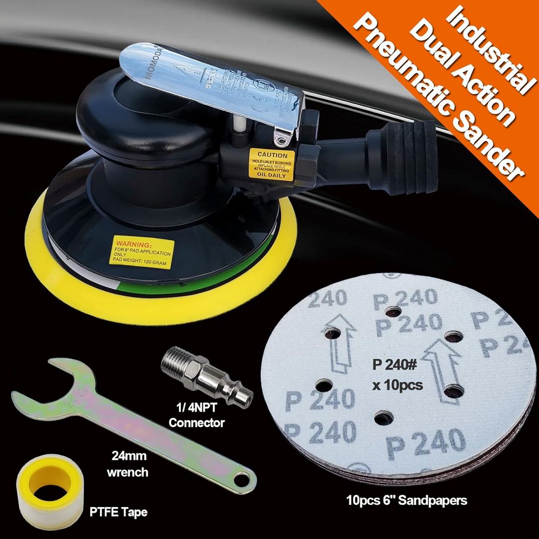 6" Random Orbital Air Sander view 2