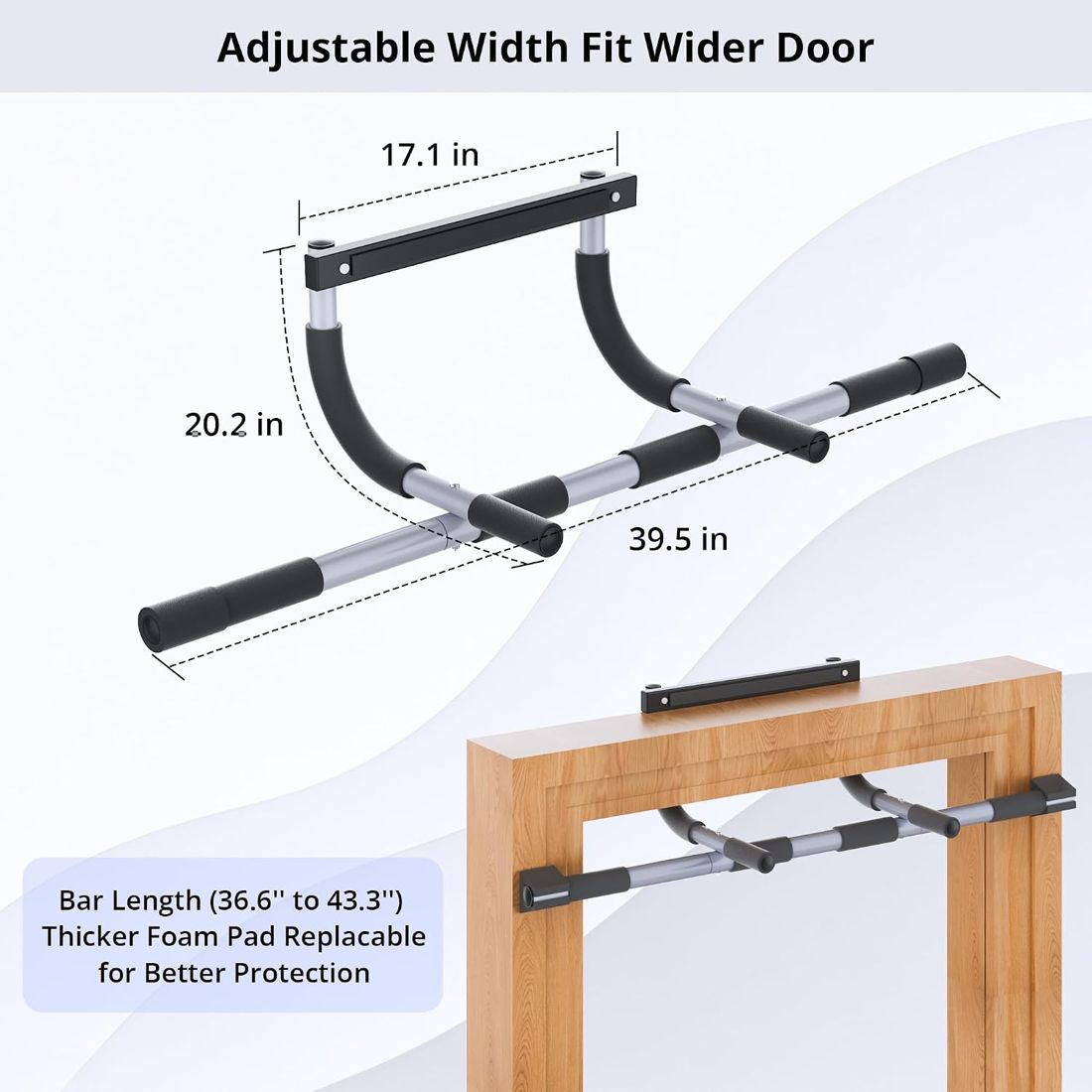 Thickened Steel Doorway Chin-Up Bar view 2